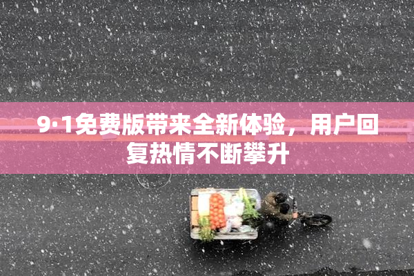 9·1免费版带来全新体验，用户回复热情不断攀升