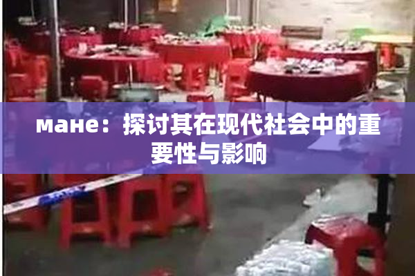 мане：探讨其在现代社会中的重要性与影响