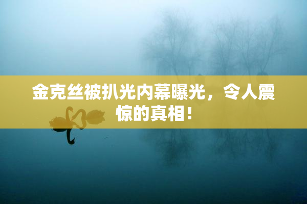 金克丝被扒光内幕曝光，令人震惊的真相！